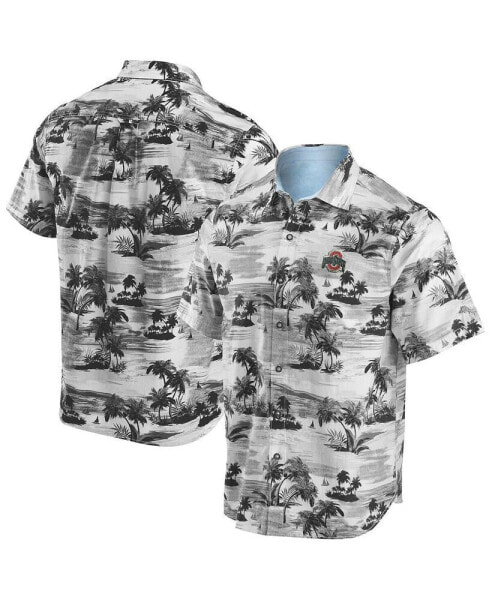 Men's Black Ohio State Buckeyes Tropical Horizons Button-Up Shirt