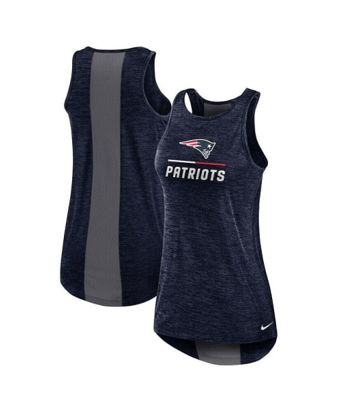 Women's Navy New England Patriots High Neck Performance Tank Top