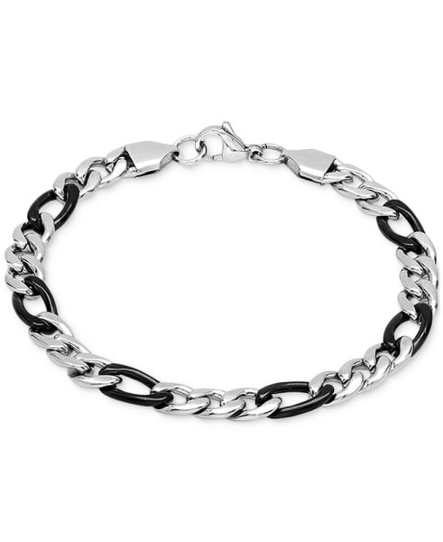 Men's Two-Tone Stainless Steel Figaro Link Chain Bracelet