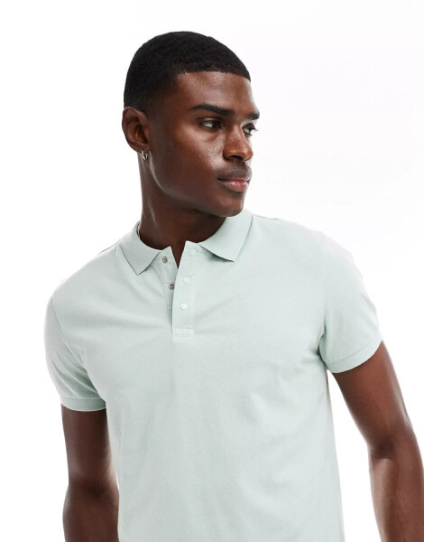 Threadbare 3 button polo in pale green