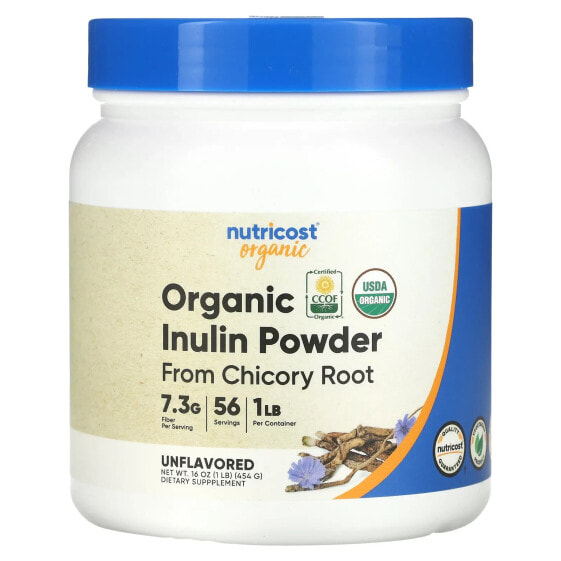 Organic Inulin Powder, Unflavored, 16 oz (454 g)