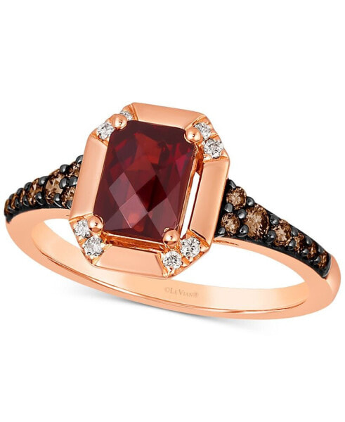 Pomegranate Garnet (1-3/8 ct. t.w.) & Diamond (1/4 ct. t.w.) Ring in 14k Rose Gold