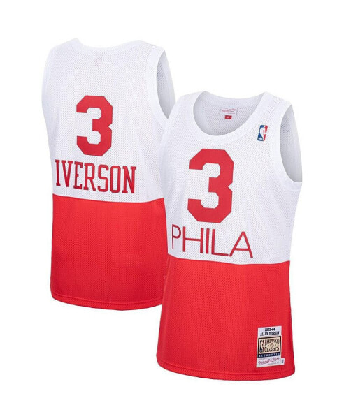 Men's Allen Iverson White Philadelphia 76ers Hardwood Classics Authentic Jersey
