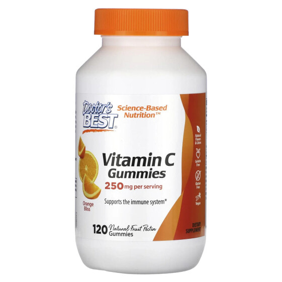 Витамин C жевательные конфеты Doctor's Best, Апельсиновое блаженство, 250 мг, 120 шт (125 мг на конфету)