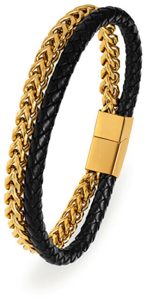 Luxury double bicolor Leather bracelet