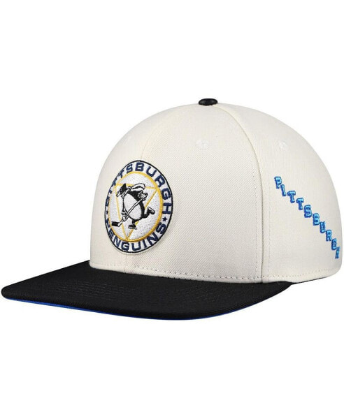 Men's Cream Pittsburgh Penguins Retro Classic Logo Snapback Hat