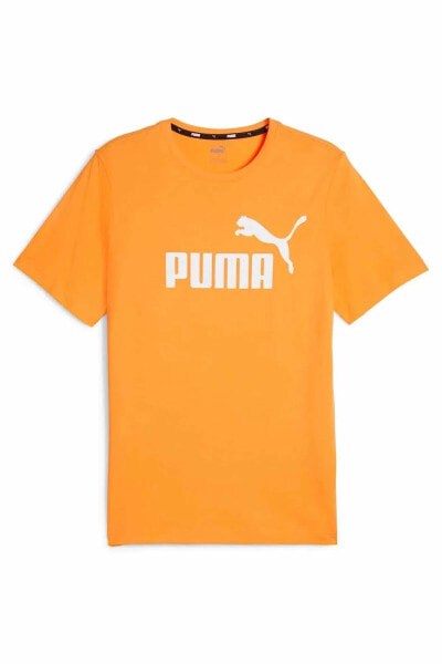 Футболка мужская PUMA Ess Logo Tee Clementine 586667-58 ОРАНЖЕВАЯ