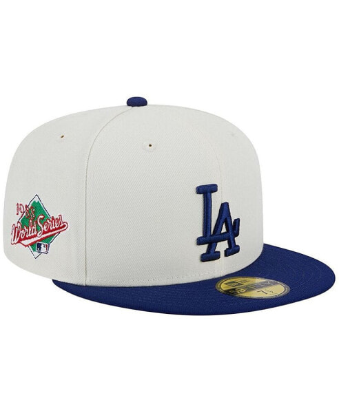 Men's Stone and Royal Los Angeles Dodgers Retro 59FIFTY Fitted Hat