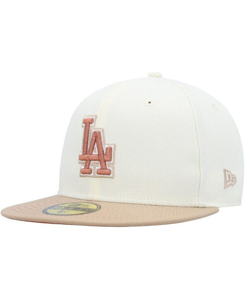 Men's Cream Los Angeles Dodgers Chrome Camel Rust Undervisor 59FIFTY Fitted Hat