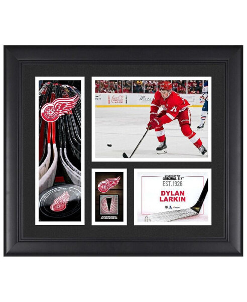 Dylan Larkin Detroit Red Wings Framed 15" x 17" Player Collage with a Piece of Game-Used Puck