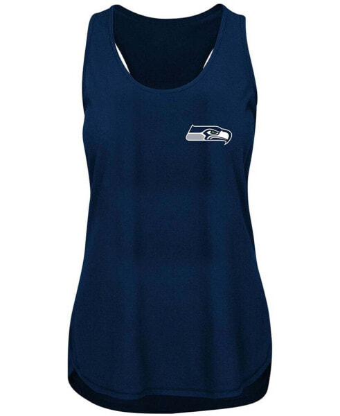 Women's Plus Size College Navy Seattle Seahawks Racerback Tank Top