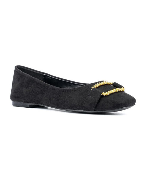 Women's Niara- Flats With Gold Hardware Accent