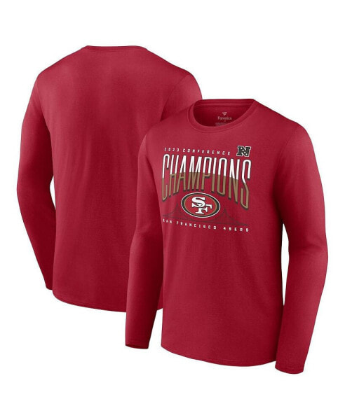 Men's Scarlet San Francisco 49ers 2023 NFC Champions Hometown Not Done Long Sleeve T-shirt