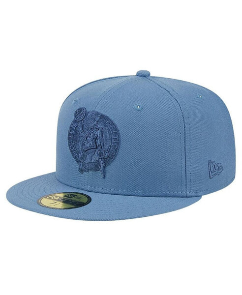 Men's Blue Distressed Boston Celtics Color Pack Faded Tonal 59FIFTY Fitted Hat