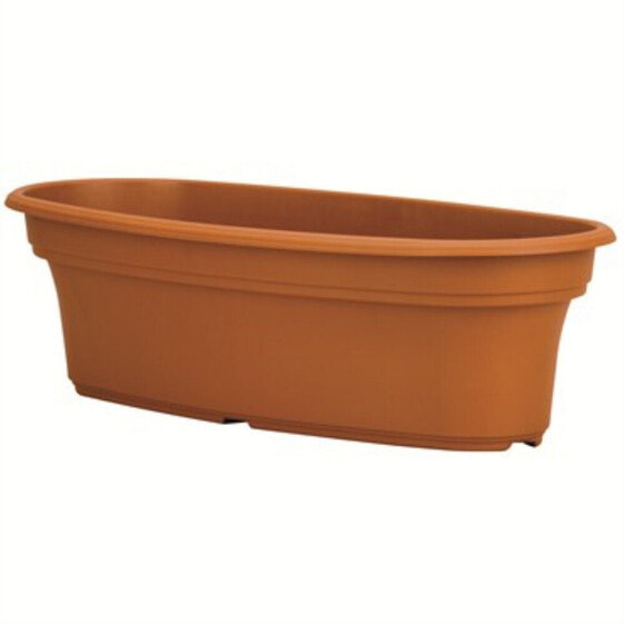 Oval Plastic Outdoor Indoor Planter, Clay Colored, 12in