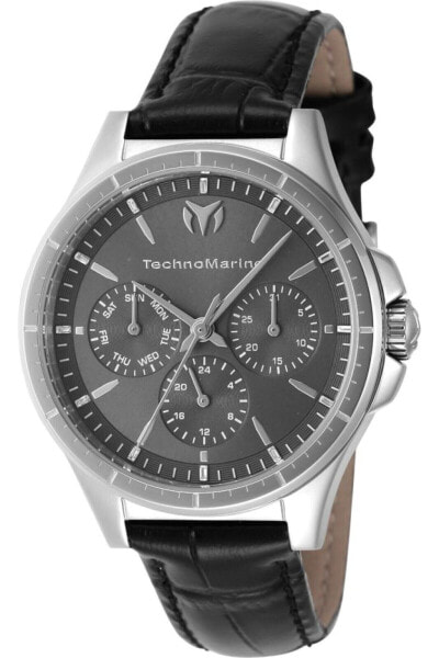 TechnoMarine MoonSun Date-Day Quartz Charcoal Dial Ladies Watch TM-822055