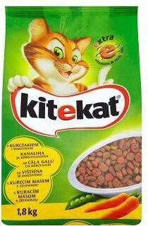 Сухой корм для кошек Kitekat, для взрослых, с курицей и овощами, 1.8 кг
