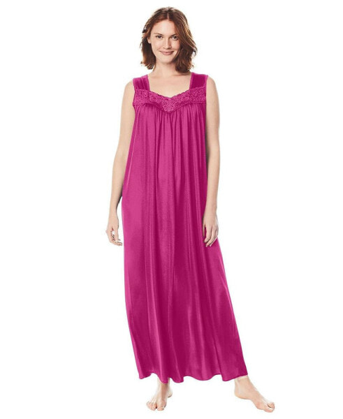 Plus Size Only Necessities Long Tricot Knit Nightgown