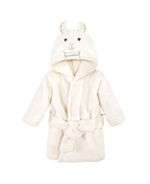 Baby Boys Treasure Baby Unisex Plush Bathrobe, Neutral Llama, 0-9 Months