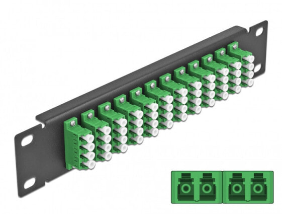 Delock 66777 - Fiber - LC - Green - Grey - Metal - Rack mounting - 1U