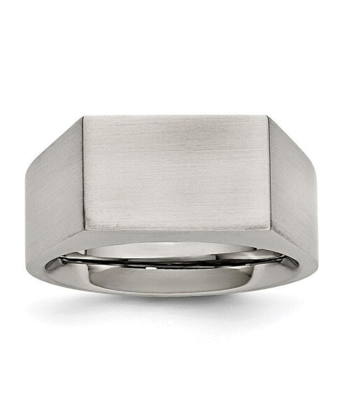 Stainless Steel Brushed and Polished Signet Ring