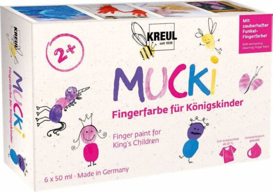 Детская акриловая краска C. KREUL MUCKI Fingerfarbe Королевские дети 6x50 мл