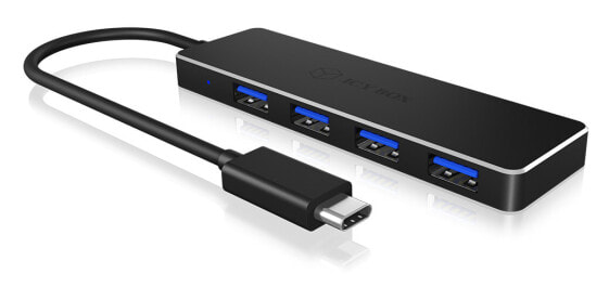 USB-концентратор ICY BOX IB-HUB1410-C3 USB 3.2 Gen 1 (3.1 Gen 1) Type-C / USB 3.2 Gen 1 (3.1 Gen 1) Type-A, 5000 Mbit/s, черный, алюминий, 0.02 м