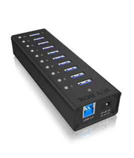 Жесткий диск ICY BOX IB-AC6110 - USB 3.2 Gen 1 (3.1 Gen 1) Type-B - USB 3.2 Gen 1 (3.1 Gen 1) Type-A - 5000 Mbit/s - Черный - Алюминий - Китай