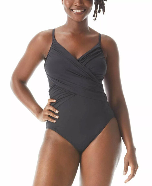 Coco Reef Contours Sterling Bra-Sized One-Piece Swimsuit Black Size 14/38CD