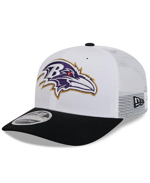 Men's White/Black Baltimore Ravens 2024 NFL Training Camp 9SEVENTY Trucker Hat