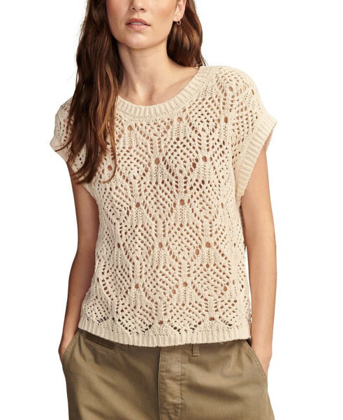 Women's Cotton Crochet Sweater Vest