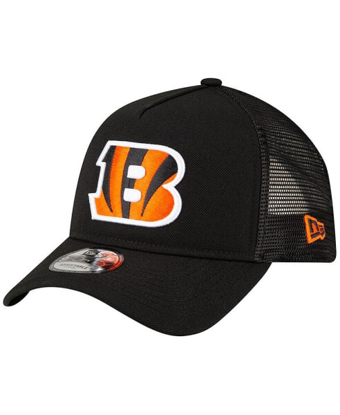 Men's Black Cincinnati Bengals A-Frame Trucker 9FORTY Adjustable Hat