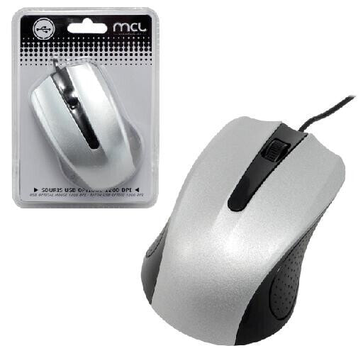 MCL SS-212U - Ambidextrous - Optical - USB Type-A - 1200 DPI - Black - Silver