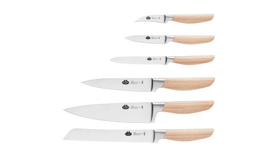 Ballarini Tevere - Knife/cutlery block set - Stainless steel - Wood - Wood - Stainless steel - Wood