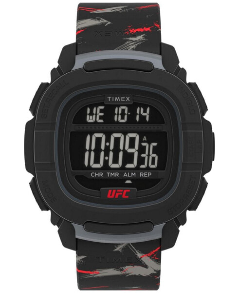UFC Men's Shockxl Digital Black Polyurethane Watch, 47mm