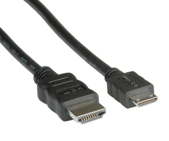 VALUE HDMI High Speed Cable + Ethernet - A - C - M/M 2 m - 2 m - HDMI Type A (Standard) - HDMI Type C (Mini) - Black