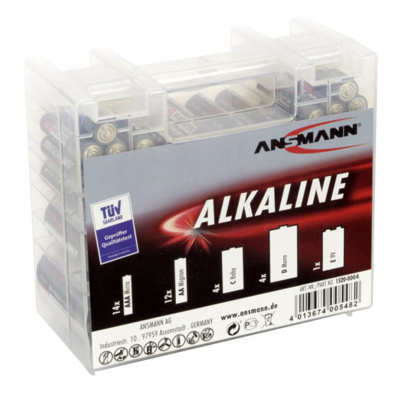 Одноразовая батарейка ANSMANN® Alkaline 1520-0004 35 шт. Transparent 138x128 мм