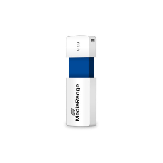 Флеш-накопитель USB 2.0 MEDIARANGE MR971 - 8 ГБ - тип A - скорость 12 МБ/с - Slide - синий, белый