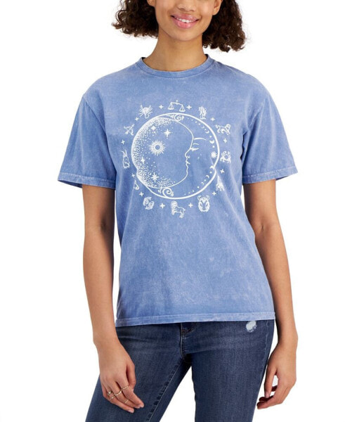 Juniors' Cotton Zodiac Graphic-Print T-Shirt