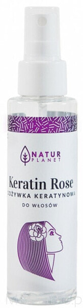 Haarspülung-Spray mit Keratin und Rosenwasser ohne Ausspülen - Natur Planet Keratin Rose Hair Conditioner 50 ml