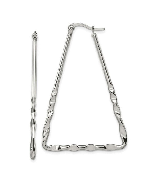 Stainless Steel Polished Triangular Hoop Earrings