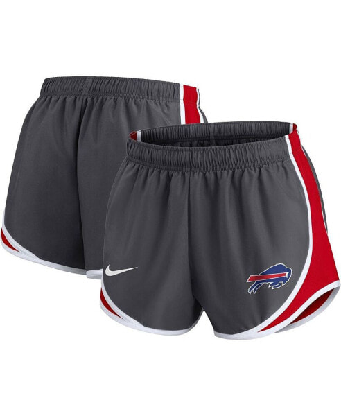 Women's Charcoal Buffalo Bills Plus Size Logo Performance Tempo Shorts