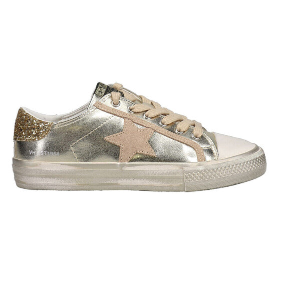 Vintage Havana Alive Metallic Glitter Lace Up Womens Gold Sneakers Casual Shoes