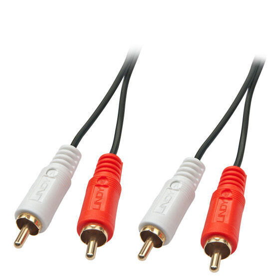 Lindy Audio Cable 2x Phono,Stereo/3m - 2 x RCA - Male - 2 x RCA - Male - 3 m - Black - Red - White