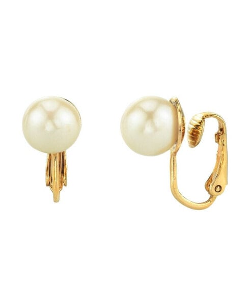 Серьги 2028 Pearl Clip  Gold-Dipped