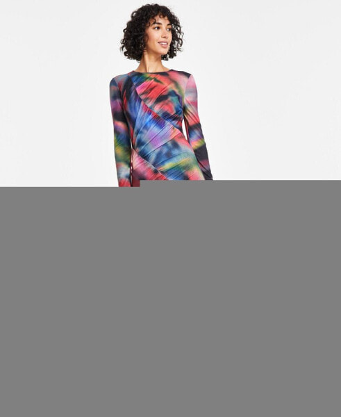 Women's Printed Long-Sleeve Bodycon Dress