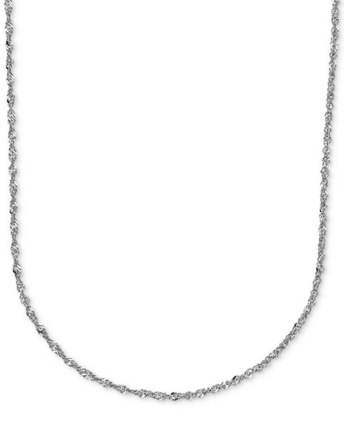 Italian Gold perfectina 18" Chain Necklace (1-1/3mm) in 14k White Gold