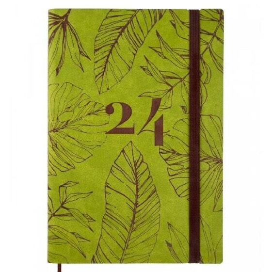 Diary Finocam Dynamic Casual 2024 Leaf of a plant Multicolour A5 14 x 20,4 cm