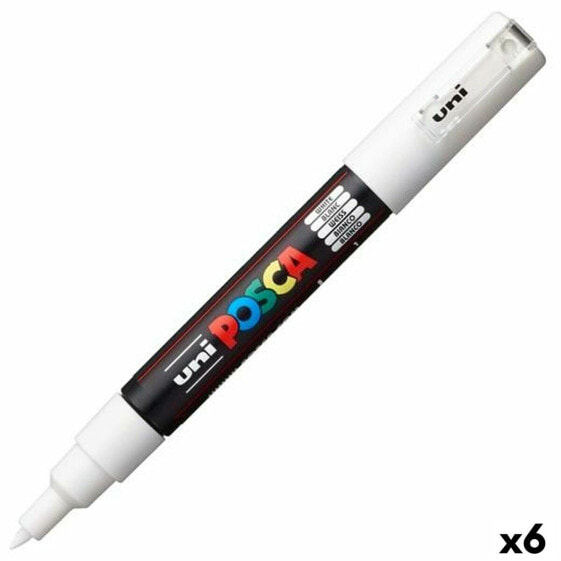 Фетр POSCA PC-1M Белый Чёрный (6 штук)