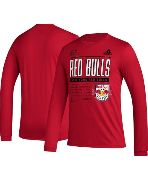 Men's Red New York Red Bulls 2023 Club DNA Long Sleeve AEROREADY T-shirt